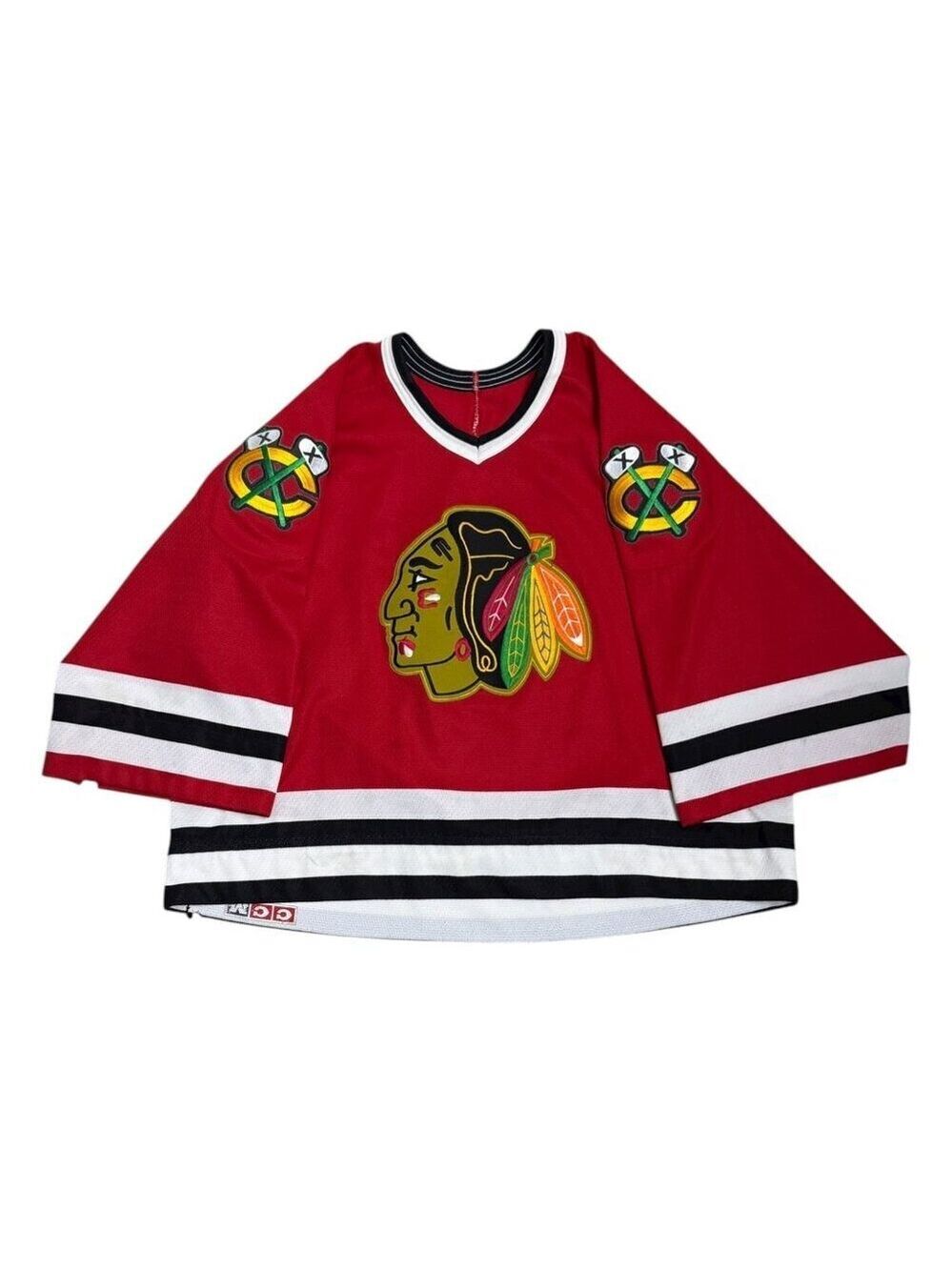 CHICAGO BLACKHAWKS Short Sleeve CROPPED Vintage 90s NHL Hockey Jersey Womens XL
